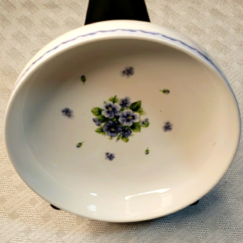 Hankook Bone‎ China Trinket Bowl Dish Pansy Violet